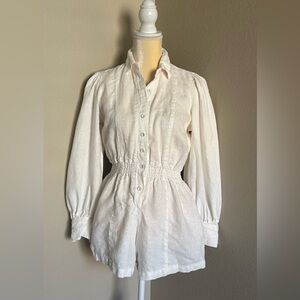 WeWoreWhat White Linen Romper S/P